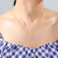 2pcs Initial Letter Heart Pendant Necklaces for Women A-Z Alphabet Stainless Steel Neck Chains Jewelry Birthday Gift