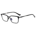 2024 New Hot Selling Unisex Titanium Ultra-Light Black Rectangular Business Frames High Good Quality Luxury Brand Men Glasses