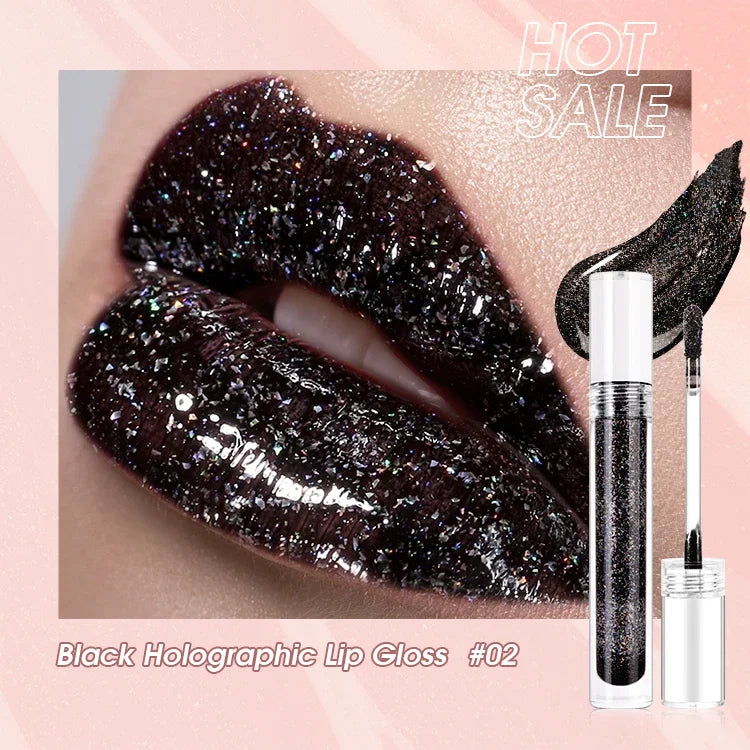 High Glitter Pigment Makeup Lipgloss Shiny Shimmer Lip Gloss Holographic Diamond High Shine Lipgloss