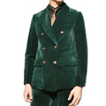 New Design Green Velvet Peaked Lapel Double Breasted High Quality Formal Slim Fit Men Suits for Wedding Groom Casual Male Wear
