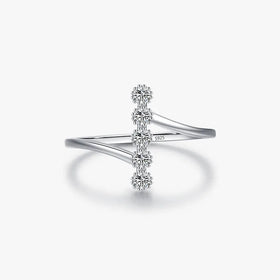 Luxury Simple White Zircon Diamond Engagement Wedding Rings Hot Fashion 925 Sterling Silver for Women Classic Style for Parties