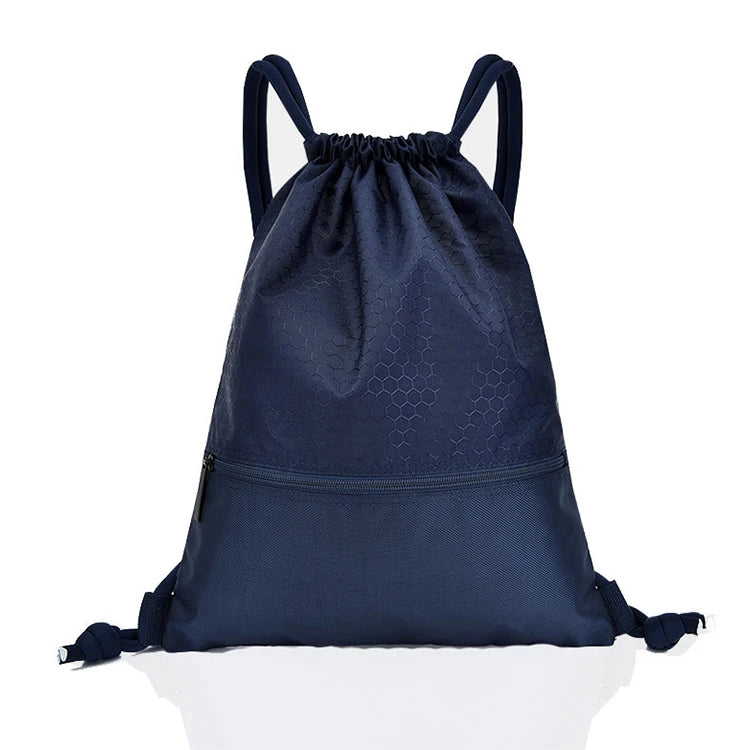 Hot Sale Honeycomb Gym Sports Polyester Backpack Drawstring Shopping Reusable Eco-friendly Waterproof Draw String Bag