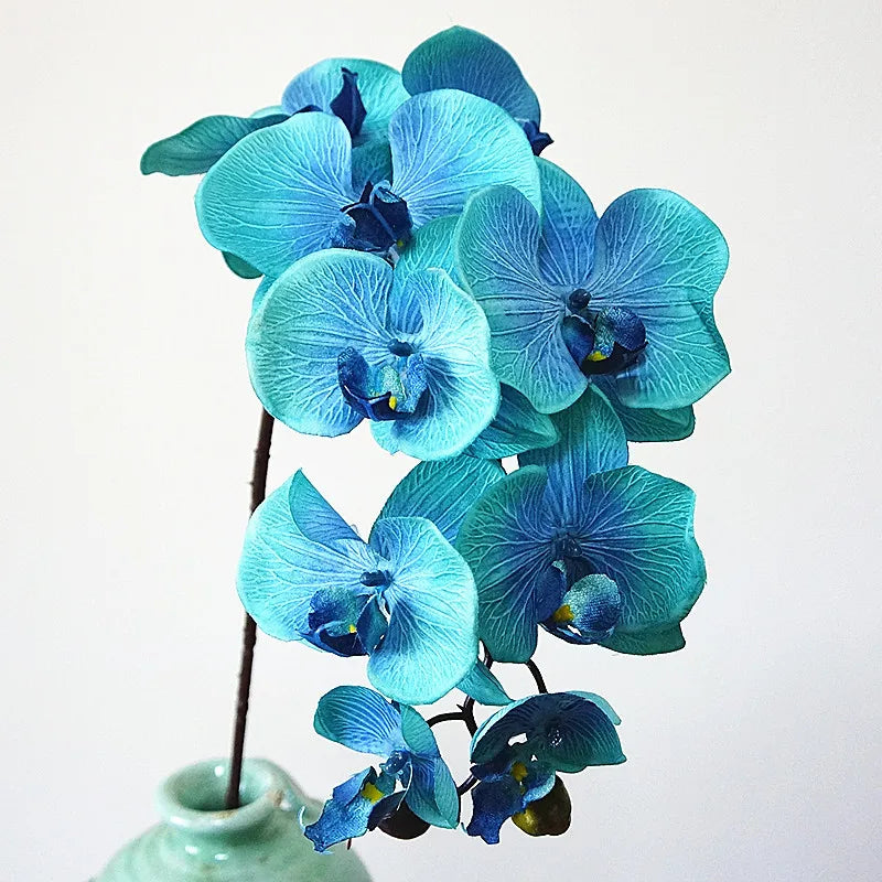 AF0503 Wedding Home Artificial Blue Orchids Flowers Decorative Centerpiece Flower Artificial Silk Butterfly Orchid Flowers
