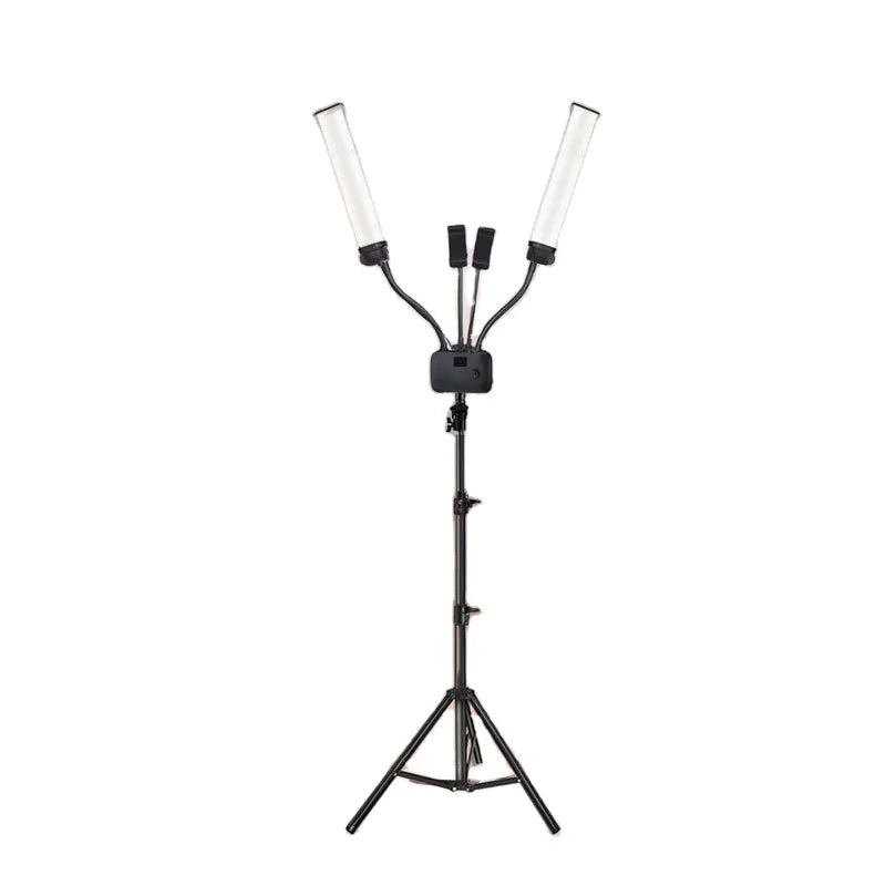 Double Arm Light Eyelash Light Makeup Beauty Lash Lamp Dimmable LED Video Light with Phone Holder for Salon