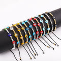 New Design Custom Bracelet Stainless Steel Beads Coloured Glaze Blue Eye Charm Lucky Macrame Bracelets Men Women JBS12254