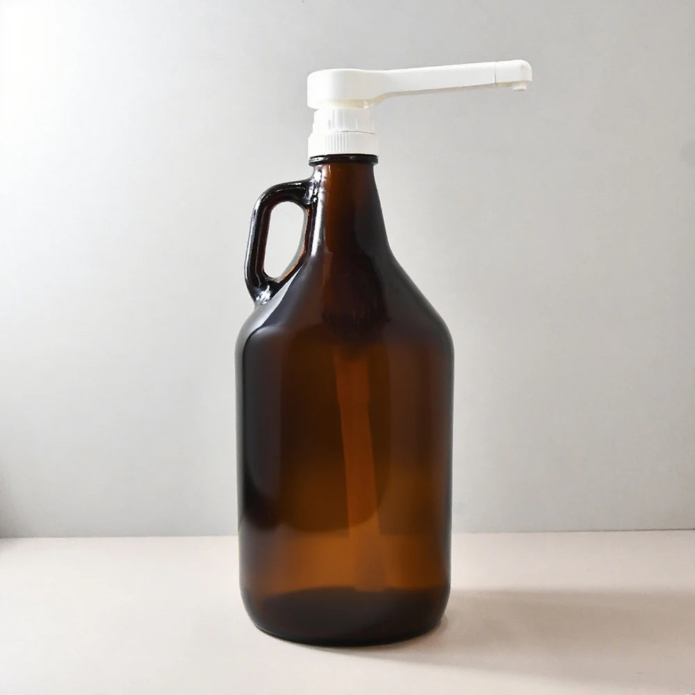 Laundry Room Organization Laundry Detergent Dispenser Liquid Soap Holder Amber Brown Half Gallon 64oz Jug Bottle