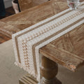 Boho Macrame Tassel Linen Jute Burlap Cotton Decoration Wedding Jacuard Dinning Table Runner and Placemat Set