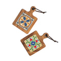 Acacia Table Square Porcelain Tile Ceramic Wooden Coaster Kitchen Pot Hot Plate Mats Heat Insulated Pad