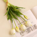 Simulation Flowers Real Touch 5 Heads Tulip Bunch Home Decoration Soft Glue Latex Artificial Tulips