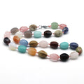 Great Varieties Wholesale Faceted Rice Stone Beads Necklaces Healing Crystal Jewelry With Alloy Findings Length 17.5 Inches