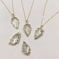 WT-N1330 Super Hot Sales Natural Raw Crystal Quartz Arrowhead Pendant Necklace Women Hammer Quartz Stone Necklace