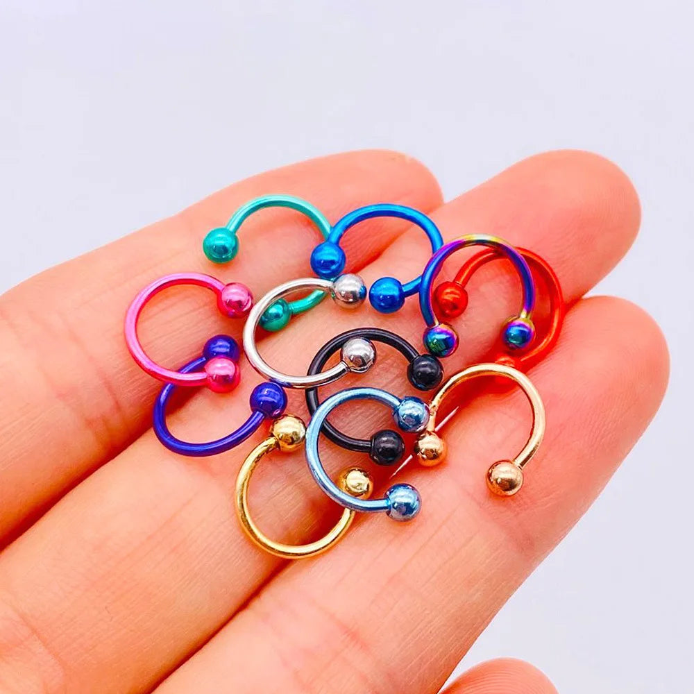 Wholesale 10/16 Pieces Set of Piercing Stainless Steel Nose Ring Eyebrow Nail Lip Stud Body Fine Jewelry Piercing Jewelry