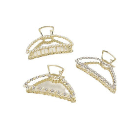 Women's Fashionable Luxury Full Pearl Hair Claws Custom Made Metal Spring Hair Accessory Clips Daily Use Multiple Styles