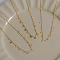 Non Tarnish Jewelry 18K Gold Plated Geometric Square Round Choker Stackable Stainless Steel Shiny Sweater Necklaces YF2338