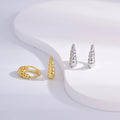 Wholesale Earrings Jewelry Gold Rhodium Plated Round Plain Rope Huggie 925 Sterling Silver Fine Jewelry Earrings