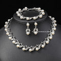 Creativebead 2025 Fashion Wedding Bride Jewelry Set Classic Style Pearl Necklace Earrings for Parties Claw Setting Inlay