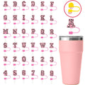 Custom 8mm Silicon Straw Topper New Leopard Print Letter Glow in the Dark Straw Topper Cover Charms Faith Straw Toppers
