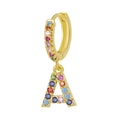Alphabet Letter Initial Earrings Fashionable Copper Inlaid CZ Simulated Diamond Stud Earrings with Pearl Zircon for Weddings