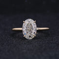 Starsgem Classic Design Oval Crushed Ice Cut 2ct Moissanite Solitarie Prong Setting Moissanite Engagement Ring
