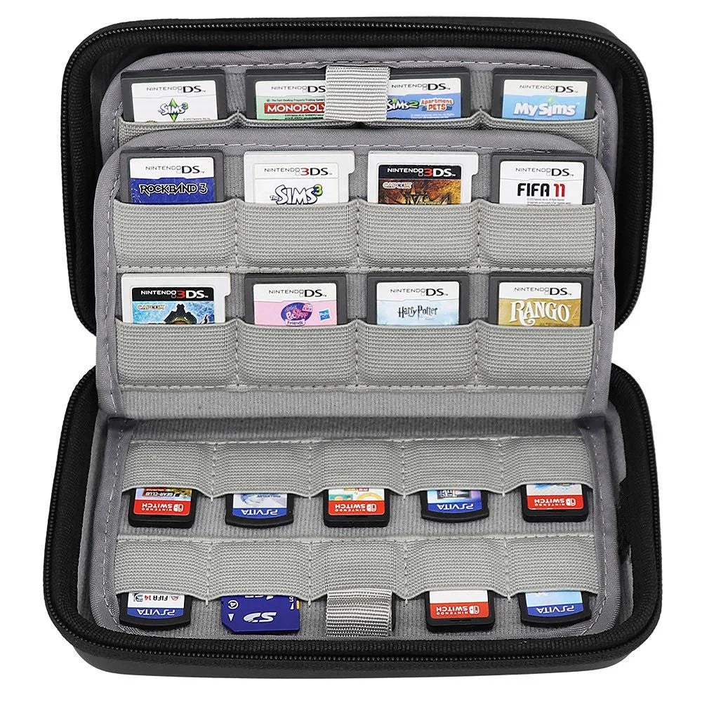 Custom 72 Game Cartridge Holders Storage Case for 32 Nintendo 3DS DS Games and 40 Nintendo Switch Ps Vita Games SD Memory Cards
