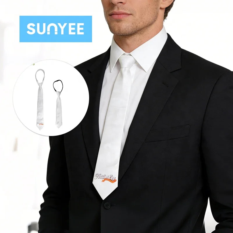 Sunyee Wholesale Polyester Reusable Silk Neckties Sublimation Printing Blank Custom Logo Man Neck Ties