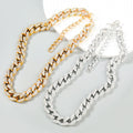 JLN17308 Fashion Gold Chain Necklace With Rhinestones Women Choker Necklace Clothing Accessories Jewelry