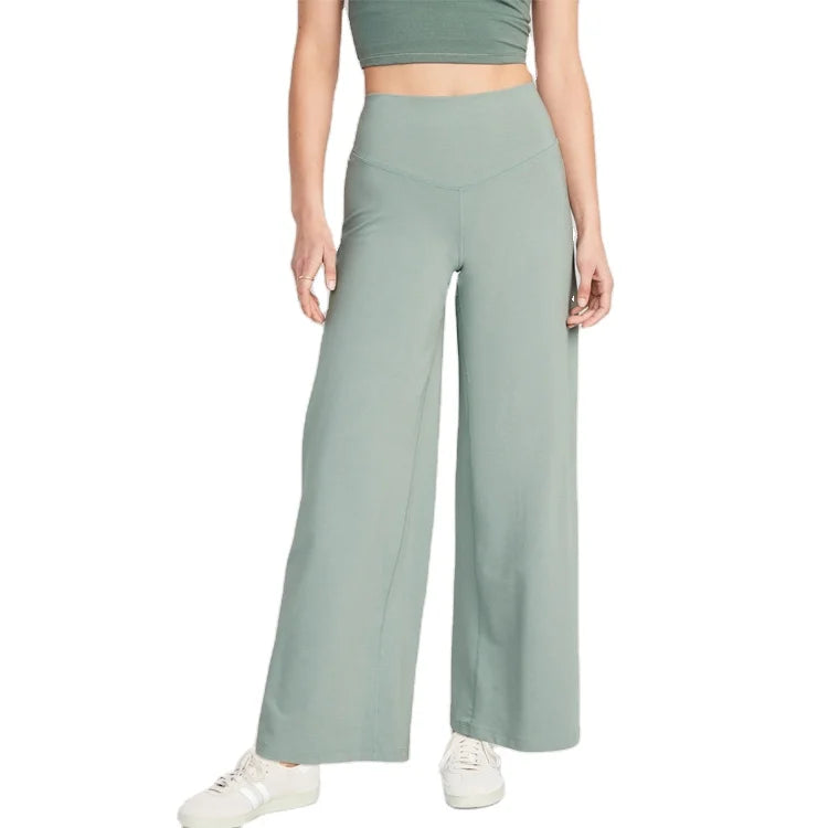 Women Trousers Soft Breathable Ladies Wide Leg Pants Loose Casual Solid Color Yoga Wide Legs Pants Women