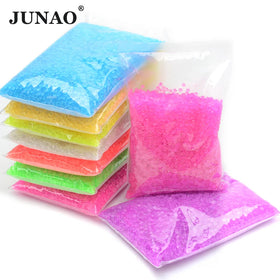 JUNAO Wholesale Packaging Glitter Star Resin Cabochon Glow in the Dark Purple Nail Art Decoration DIY Luminous Resin Rhinestones