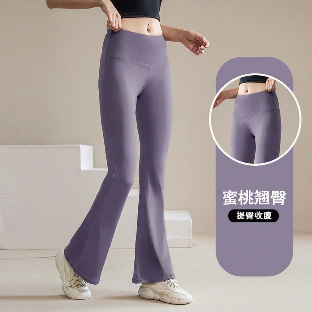 Wholesale Plus Size Washed Solid Pattern Print Spandex Polyester Full Length Pants High-Waisted Elastic Flared Wide Leg