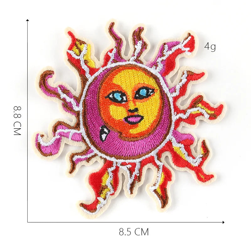 design cartoon sun designs embroidery patches for jeans coat