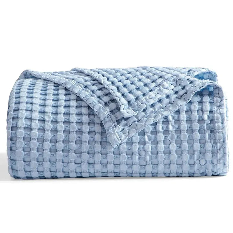 Bamboo Bed Blanket Soft Waffle Throw Blanket 100% Natural Queen king Size Blanket