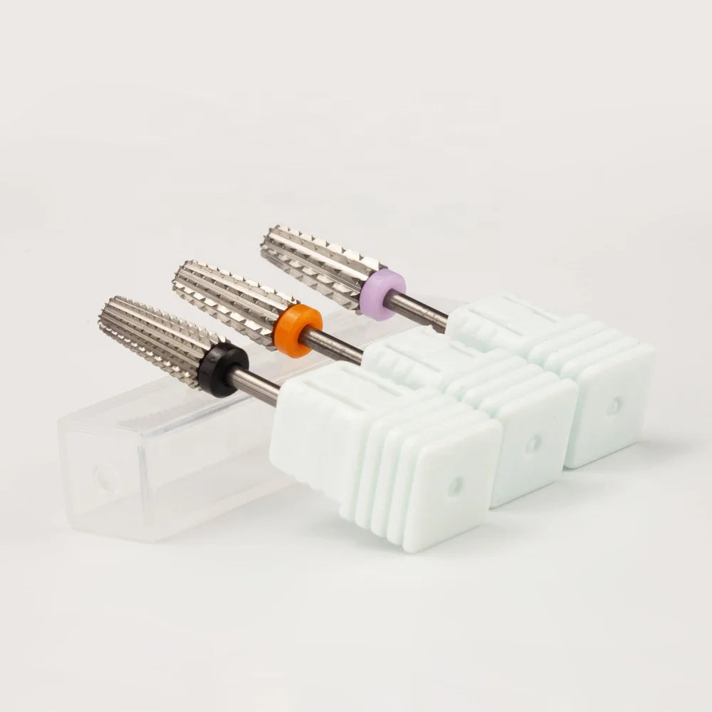Tapered Manicure Electric File Grinding Head Both Hand Rotary Burrs Straight 5 in 1 Tungsten Carbide Nail Drill Accessories Bits