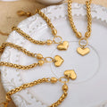 Female Accessories Niche Light Luxury Gold Bracelet Thick Chain Stainless Steel Love Heart Pendant Bracelet for Women