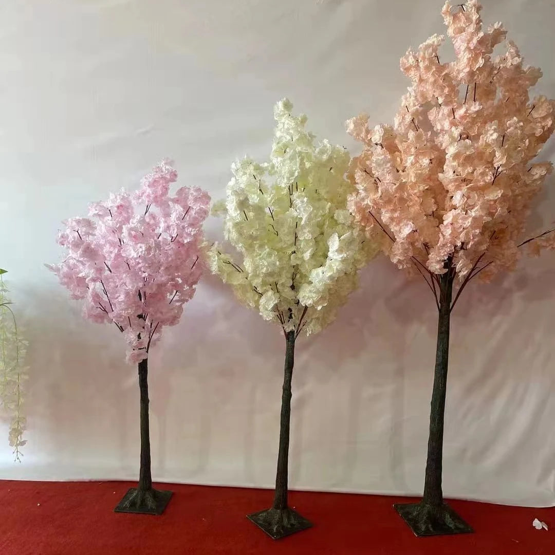 Wedding Table Ornament Tree Silky Artificial Cherry Blossom for Christmas Graduation New Year Easter