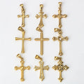 Simple Stainless Steel & Titanium Steel 18K Gold Multi-cross Pendant Necklace Religious DIY Jewelry Accessories