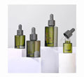 Green Glass Essential Oil Dropper Bottle 5ml 10ml 30ml Square Cosmetic Lotion Dropper for Skin Care Serum