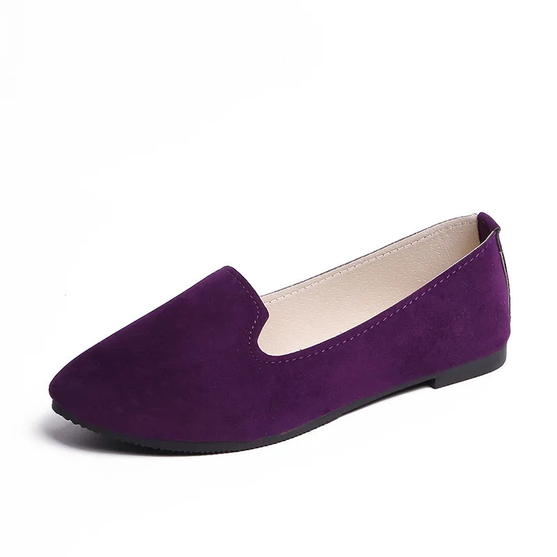 2026 Women's Spring Comfort Round Toe Flat Shoes Causal Office Slip on Anti Slip Flat Shoes Pumps for Ladies