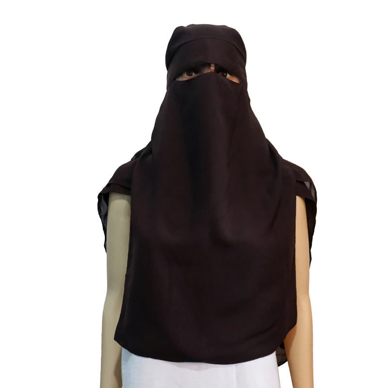 Lasted Women Muslim Chiffon Hijab Mask Suit Soft Breathable Fashion Plain Turban Islamic Simple Scarf