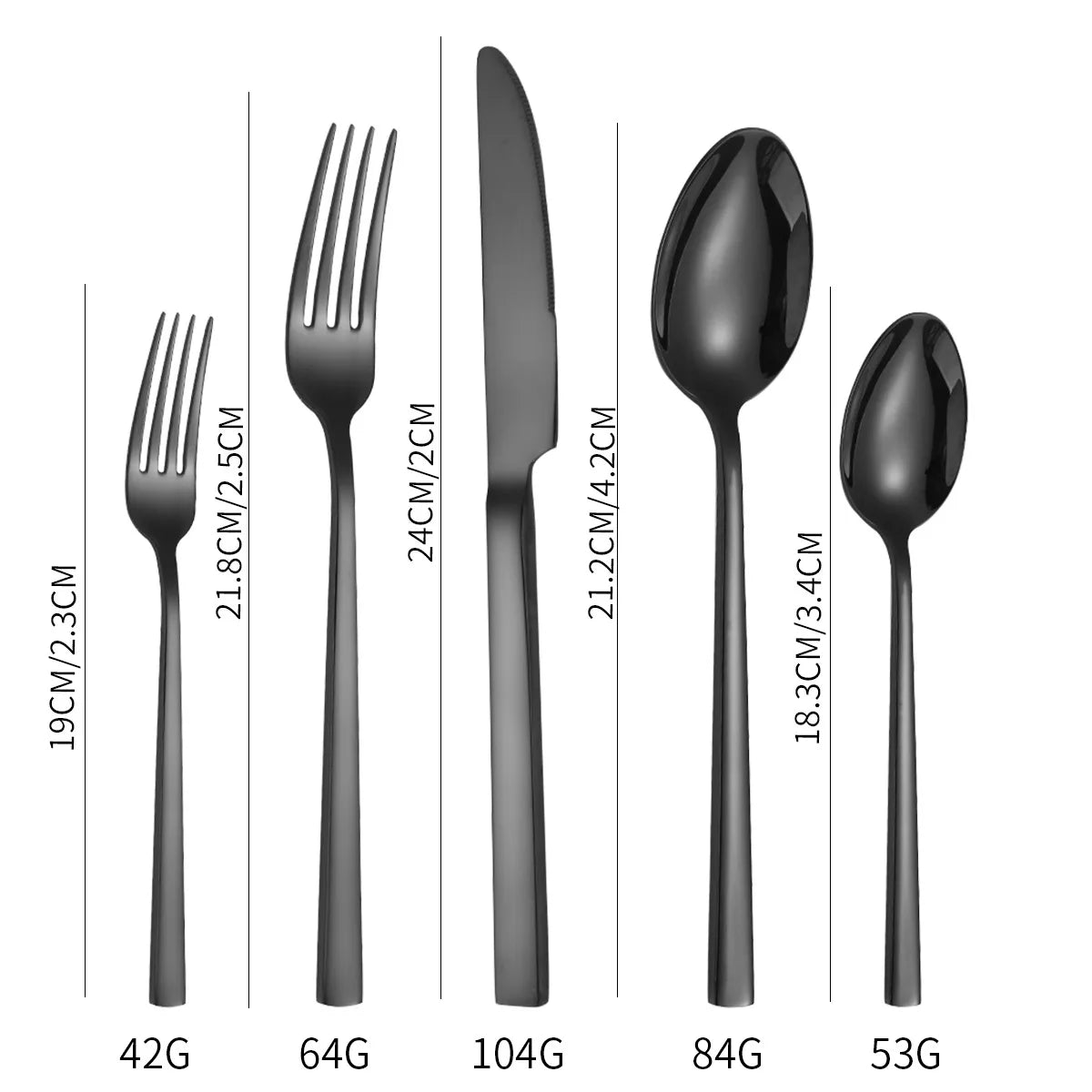 Hot Selling Matte Black Stainless Steel Cutlery Fork Knife Spoon Silverware for Wedding