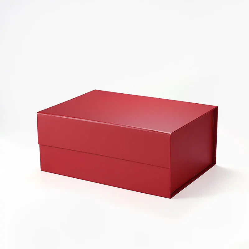 Personalize Matte Lamination Luxury Red Foldable Magnetic Closure Gift Box Packaging