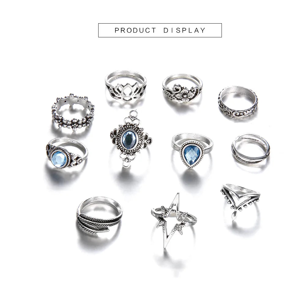 Silver Ring Design for Women Trendy Simple Midi Rings Gold Plated Statement Stackable Rings Pack