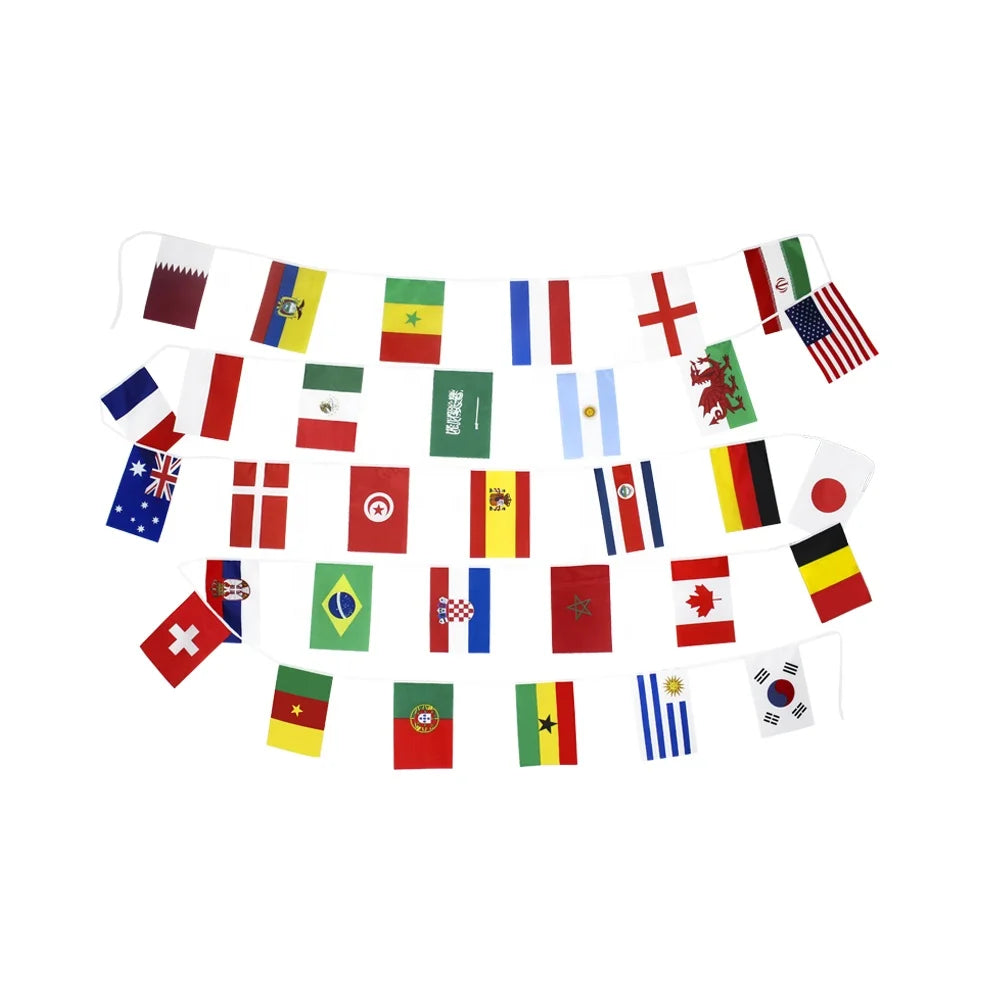 8"x12 "  Flag Bunting 32 Countries Flag Bunting