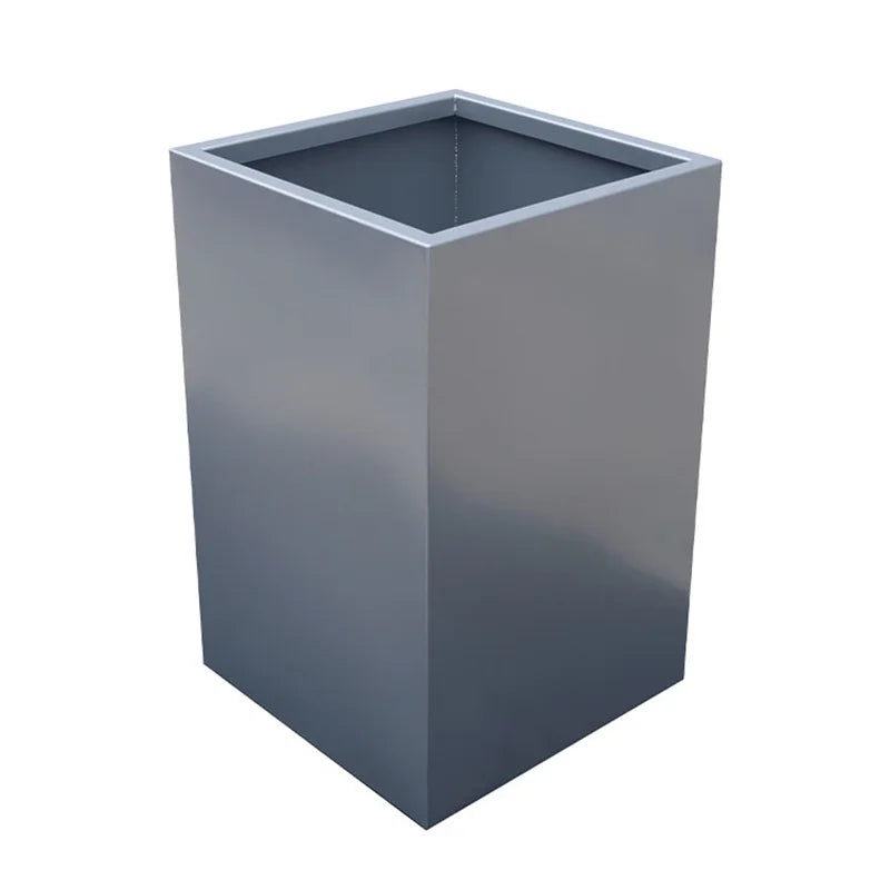 Cheap Outdoor Patio Big Galvanized Steel Flower Pots Garden Park Metal Planter Container Outside Street Large Plant Vase Box