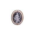 Beserk 3D Carved Moon Pendant Brooch Deco Natural Shell in 18K Gold Plated Over 925 Sterling Silver