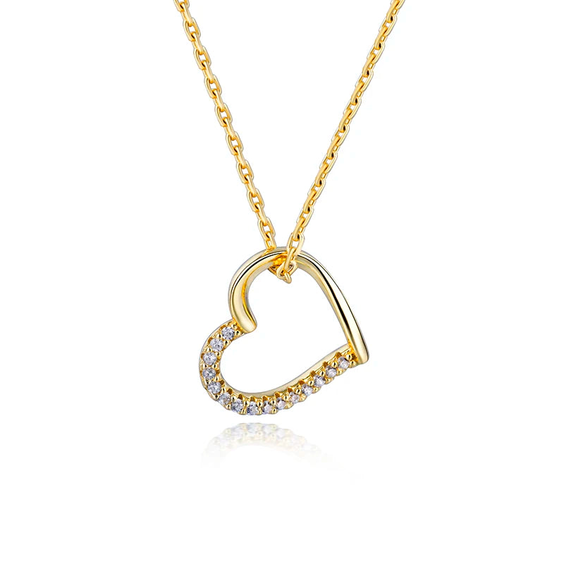 Hot Sale Heart Pendant Necklace Heart Zircon Necklace
