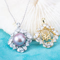 Pe010998  DIY 9-12mm Natural Freshwater Pearl Pendant Accessory 925 Sterling Silver Engagement Jewelry Necklace for Women