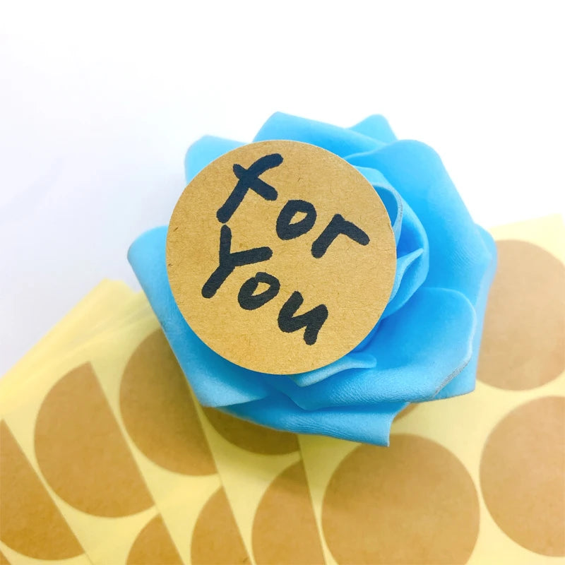 100PCS/lot Vintage Blank Kraft Paper Sealing Sticker for Handmade Products Round Sticker Can Be Writen DIY Note Label