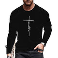 New Autumn Cross Border Menswear Printed Simple Men's Long Sleeve T-Shirt