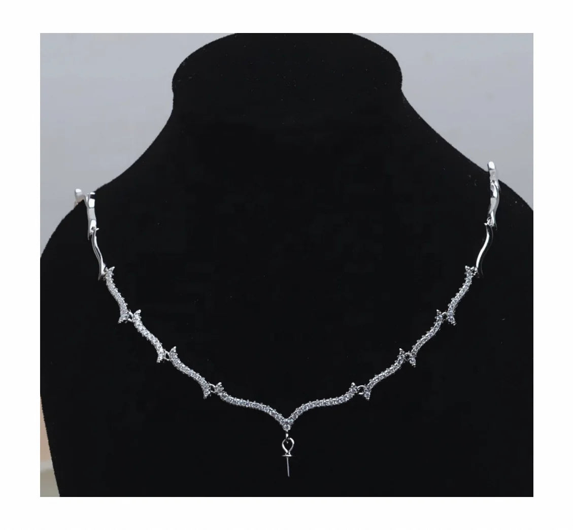 N190 10-11mm DIY Natural  Freshwater Pearl Charm Pendant Necklace Chain Accessory 925 Sterling Silver Jewelry for Women
