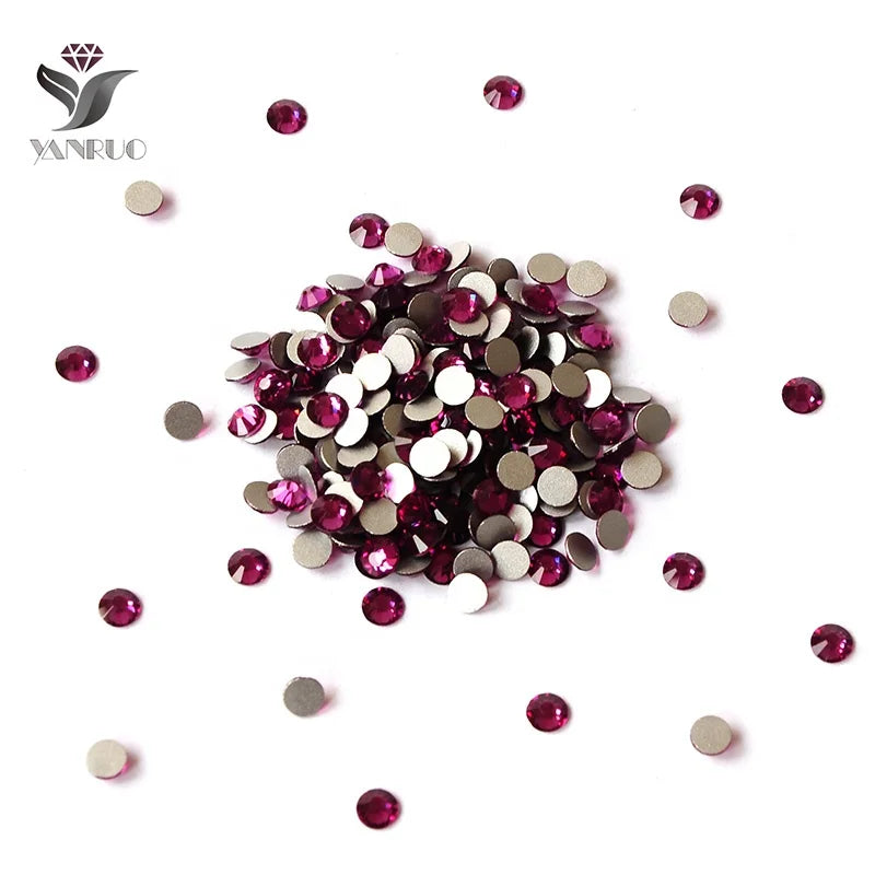 Fuchsia Color SS10 SS12 SS16 SS20 SS30  Rhinestones Crystal Strass Flatback Glass Crystal Wholesale for Clothes Design